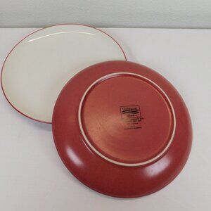 Set of 2 Noritake Colorwave Stoneware Raspberry Coupe Dinner Plate 10 5/8" Round